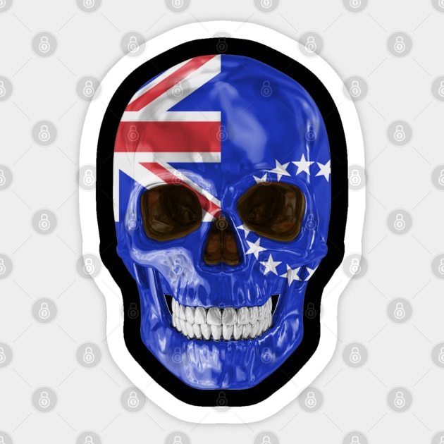 Cook Islands Flag Skull - Gift for Cook Islander With Roots From Cook Islands Sticker by Country Flags